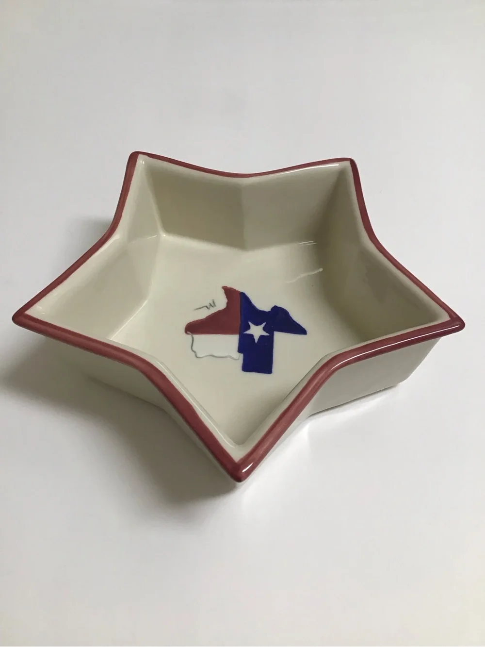Hartstone Pottery Star Bowl Texas Proud Serving Dish July 4th Vintage 1991 NWT - Picture 5 of 12